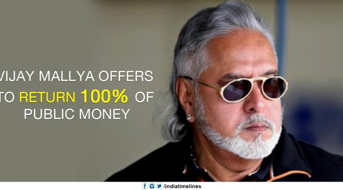 Vijay Mallya Offers to Return 100% of Public Money