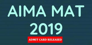 AIMA MAT 2019 Admit Card