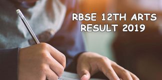 RBSE 12th Arts Result 2019