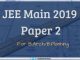 JEE Main Paper 2 Result 2019