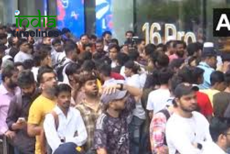 Apple stores in Delhi and Mumbai see huge crowds as iPhone 16 goes on sale. Watch